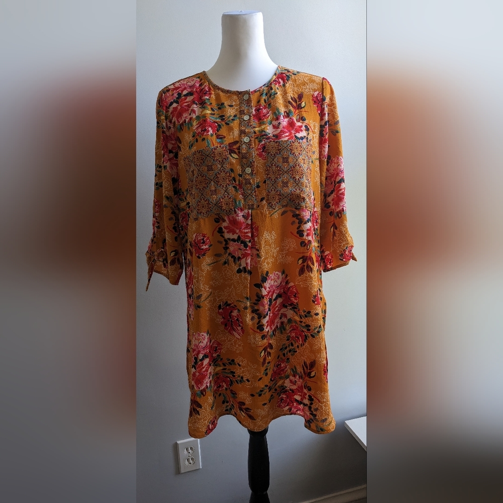 Anthropologie Fig and Flower  Tunic Top Size M